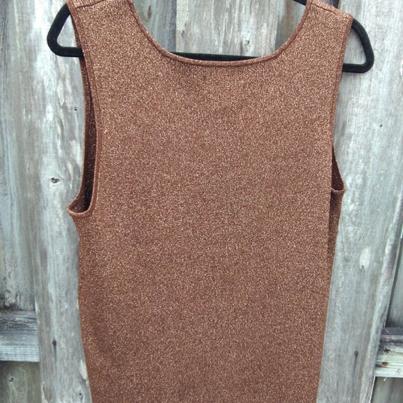 Coldwater Creek bronze metallic tank top 2X - Picture 4 of 4